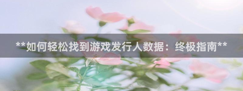 新宝gg招商主管：**如何轻松找到游戏发行人数据：终极指南**
